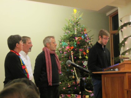 Luke Jackson speaking at the 2015 Xmas service