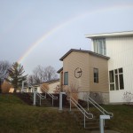 CVUUS building exterior with rainbow