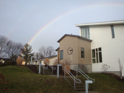 CVUUS building exterior with rainbow